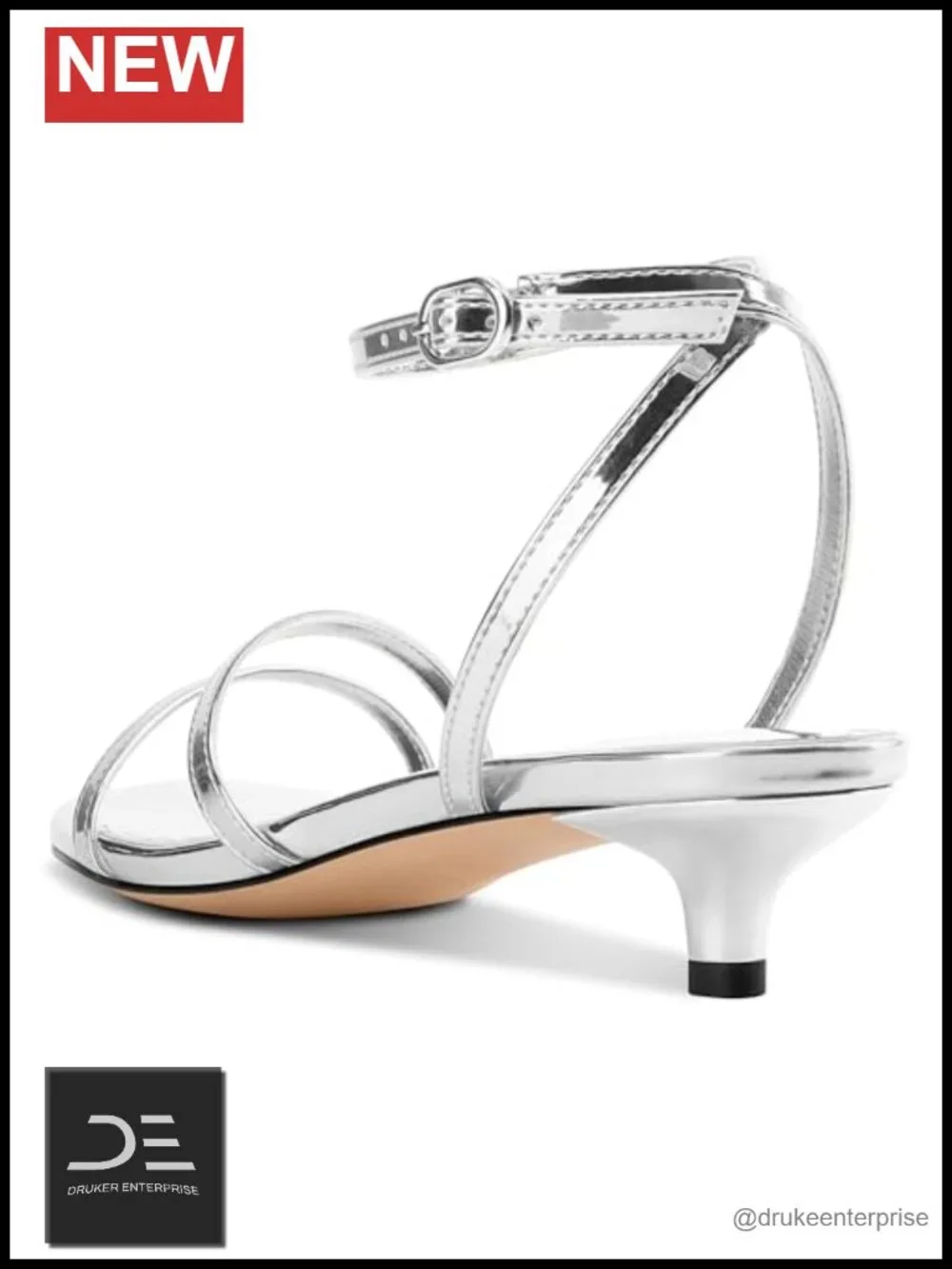 Women's Kitten Heel Strappy Sandals Open Toe Ankle Strap Dress Shoes Faux